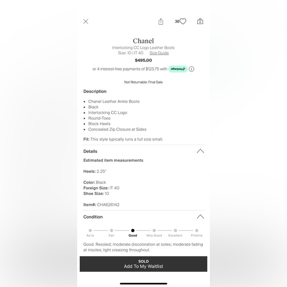 Chanel leather boots - Picture 15 of 16